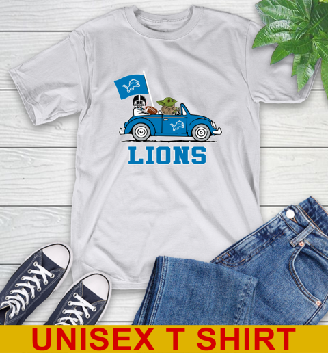 NFL Football Detroit Lions Darth Vader Baby Yoda Driving Star Wars Shirt T-Shirt 12