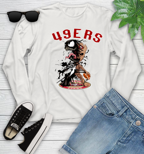 NFL San Francisco 49ers Football Venom Groot Guardians Of The Galaxy Youth Long Sleeve 12