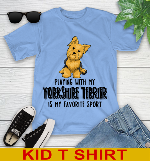 Playing with my yorkshire terrier is my favorite sport 95