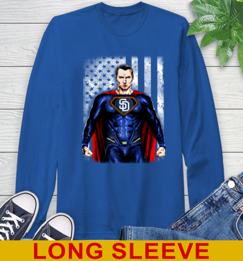 MLB Baseball San Diego Padres Superman DC Shirt Long Sleeve T-Shirt 11