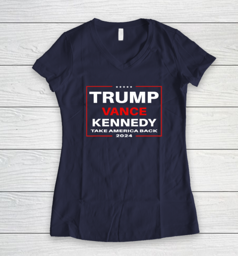 Trump Vance Kennedy Take America Back Again Women's V-Neck T-Shirt 7