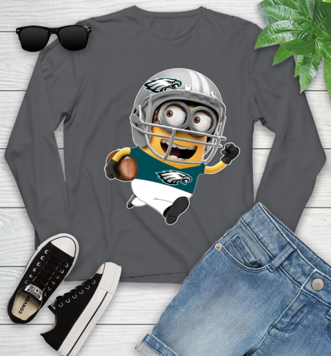 NFL Philadelphia Eagles Minions Disney Football Sports Youth Long Sleeve 8