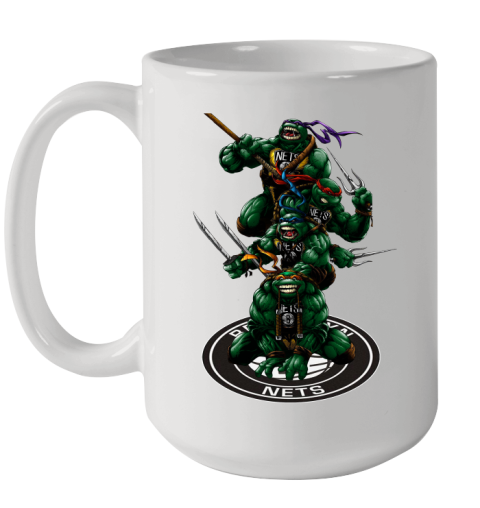 NBA Basketball Brooklyn Nets Teenage Mutant Ninja Turtles Shirt Ceramic Mug 15oz