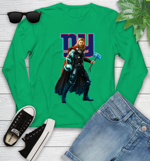 NFL Thor Avengers Endgame Football New York Giants Youth Long Sleeve 6