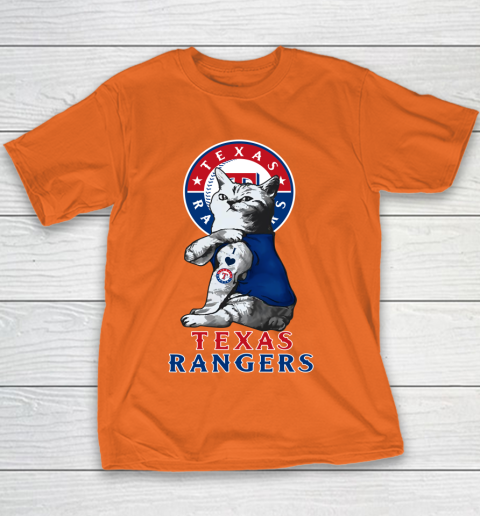 MLB Baseball My Cat Loves Texas Rangers Youth T-Shirt 4