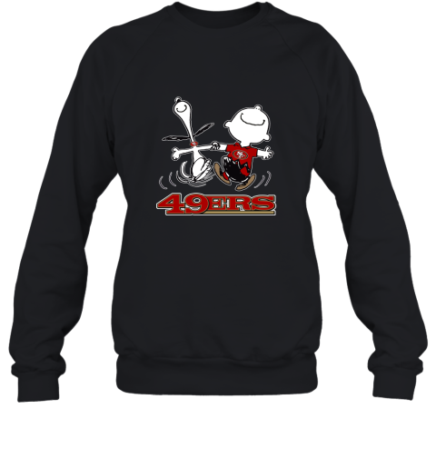 Snoopy And Charlie Brown Happy San Francisco 49ers Fans Sweatshirt