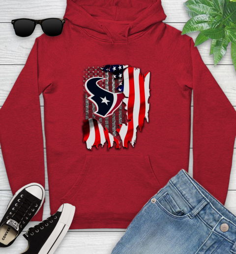 Houston Texans NFL Football American Flag Youth Hoodie 12