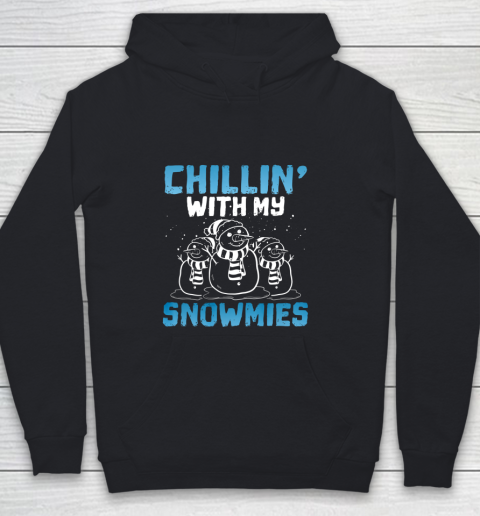 Chillin With My Snowmies Funny Christmas Snowman Crew Gift Youth Hoodie