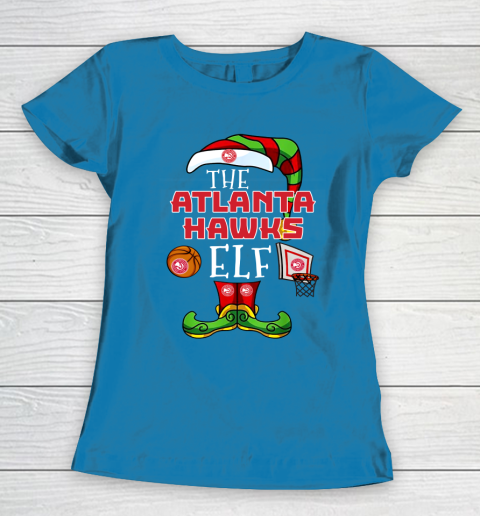 Atlanta Hawks Christmas ELF Funny NBA Women's T-Shirt 6