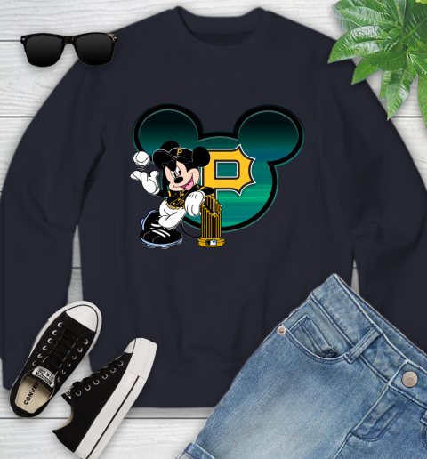 MLB Pittsburgh Pirates The Commissioner's Trophy Mickey Mouse Disney Youth Sweatshirt 3
