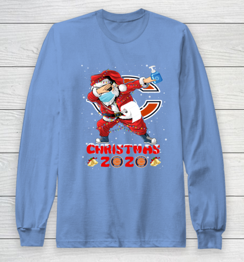 Chicago Bears Funny Santa Claus Dabbing Christmas 2020 NFL Long Sleeve T-Shirt 8
