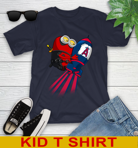 MLB Baseball Los Angeles Angels Deadpool Minion Marvel Shirt Youth T-Shirt 2