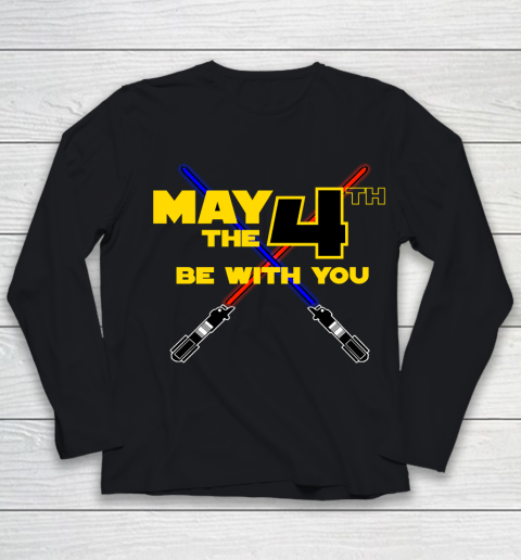 Star Wars Shirt May the Fourth Be With You Lightsaber Youth Long Sleeve
