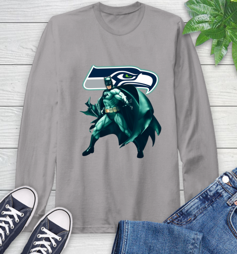 NFL Batman Football Sports Seattle Seahawks Long Sleeve T-Shirt 6