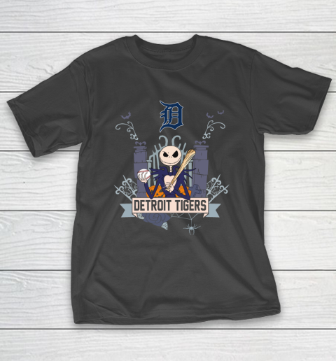 MLB Detroit Tigers Baseball Jack Skellington Halloween T-Shirt