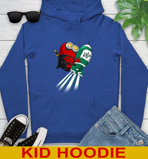 NHL Hockey Dallas Stars Deadpool Minion Marvel Shirt Youth Hoodie - Image 11