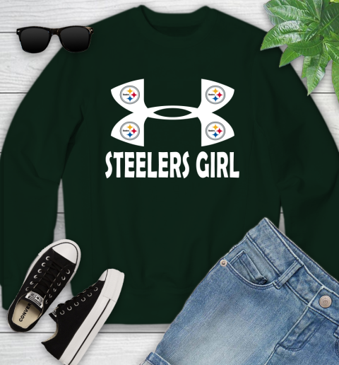 NFL Pittsburgh Steelers Girl Under Armour Football Sports Youth Sweatshirt 9