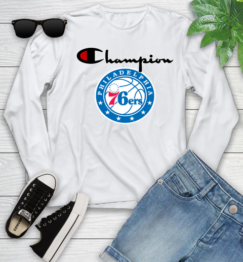 NBA Basketball Philadelphia 76ers Champion Shirt Youth Long Sleeve