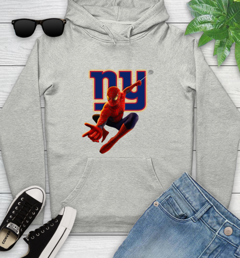 NFL Spider Man Avengers Endgame Football New York Giants Youth Hoodie