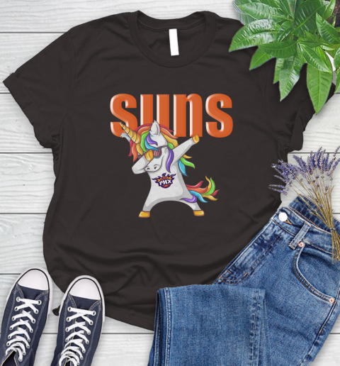 Phoenix Suns NBA Basketball Funny Unicorn Dabbing Sports Women's T-Shirt 8
