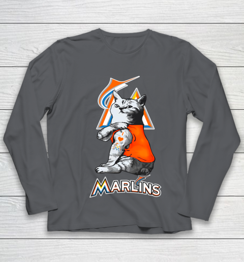 MLB Baseball My Cat Loves Miami Marlins Youth Long Sleeve 6