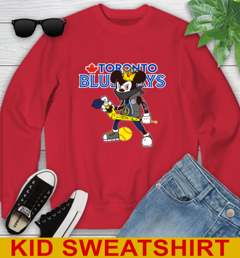 Toronto Blue Jays MLB Baseball Mickey Peace Sign Sports Youth Sweatshirt 8