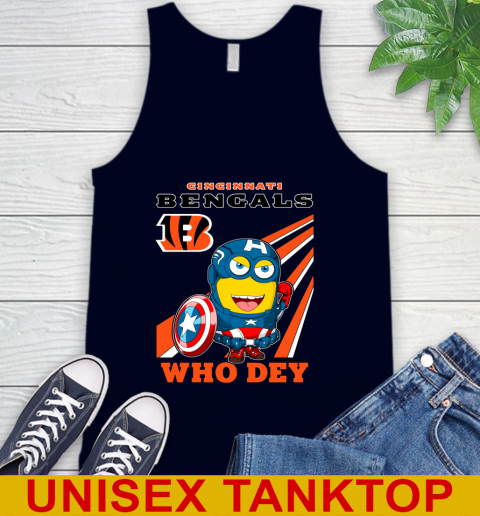 NFL Football Cincinnati Bengals Captain America Marvel Avengers Minion Shirt Tank Top 2