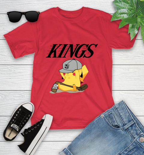 NHL Pikachu Hockey Sports Los Angeles Kings Youth T-Shirt 10