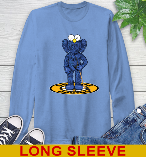 NHL Hockey Boston Bruins Kaws Bff Blue Figure Shirt Long Sleeve T-Shirt 11