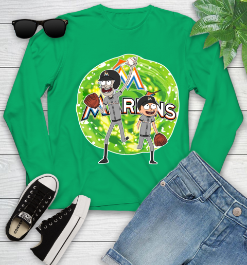 MLB Miami Marlins Rick And Morty Baseball Sports Youth Long Sleeve 6