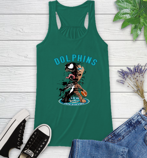 NFL Miami Dolphins Football Venom Groot Guardians Of The Galaxy Racerback Tank 7