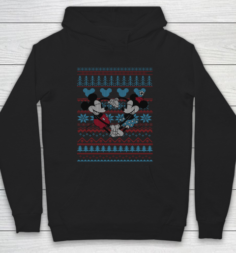 Disney Mickey And Minnie Mouse Christmas Ugly Sweater Style Hoodie