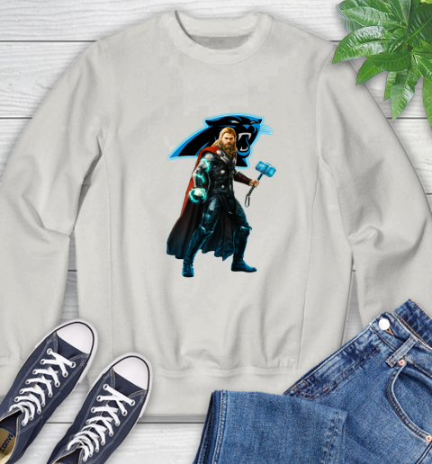 NFL Thor Avengers Endgame Football Carolina Panthers Sweatshirt 12