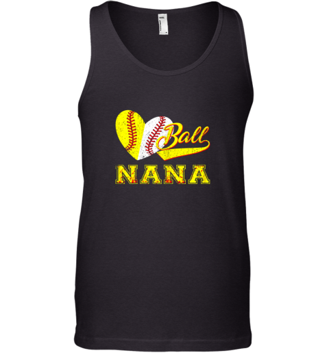 Baseball Softball Ball Heart Nana Shirt Mother's Day Gifts Tank Top
