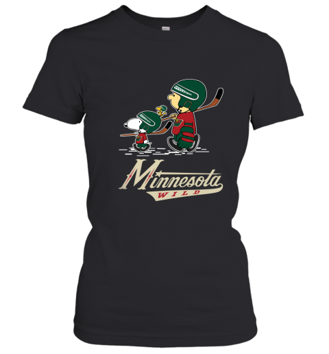 Let's Play Minnesota Wilds Ice Hockey Snoopy NHL Women's T-Shirt