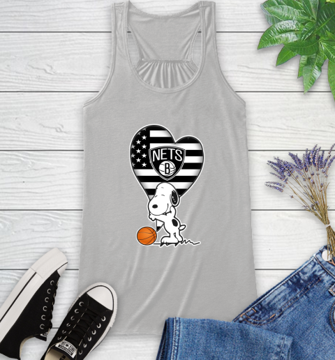 Brooklyn Nets NBA Basketball The Peanuts Movie Adorable Snoopy Racerback Tank