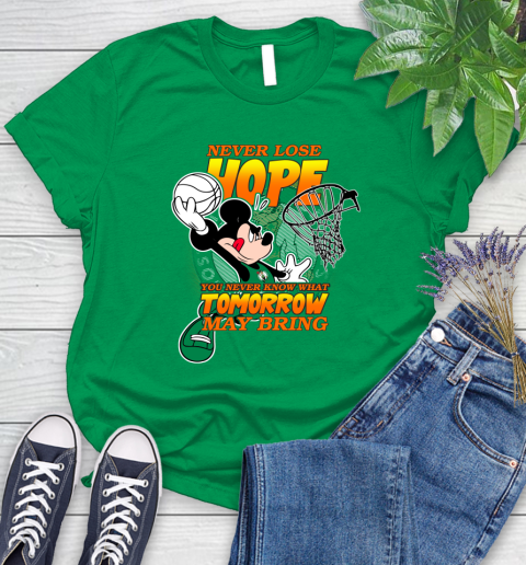 Boston Celtics NBA Basketball Mickey Disney Never Lose Hope Women's T-Shirt 9