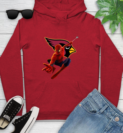 NFL Spider Man Avengers Endgame Football Arizona Cardinals Youth Hoodie 11
