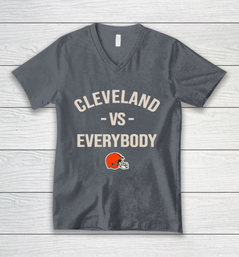 Cleveland Browns Vs Everybody V-Neck T-Shirt 4