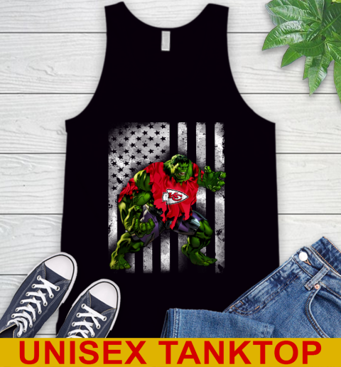 Kansas City Chiefs Hulk Marvel Avengers NFL Football American Flag Tank Top
