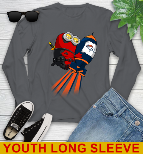 NFL Football Denver Broncos Deadpool Minion Marvel Shirt Youth Long Sleeve 9