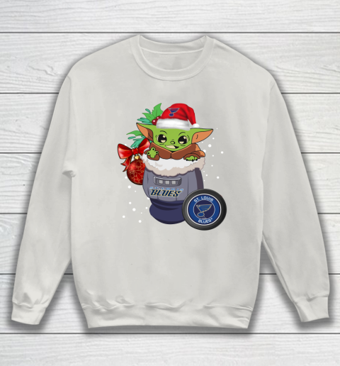 St.Louis Blues Christmas Baby Yoda Star Wars Funny Happy NHL Sweatshirt 10