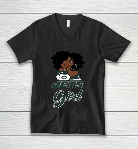 New York Jets Girl NFL V-Neck T-Shirt