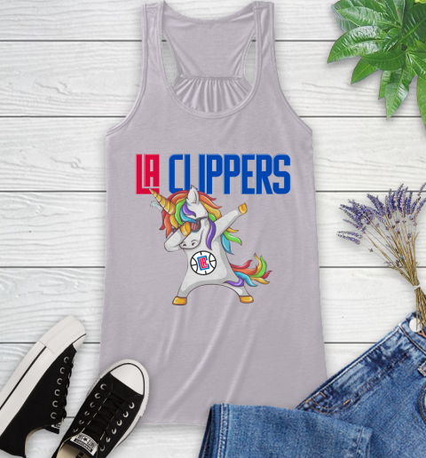 LA Clippers NBA Basketball Funny Unicorn Dabbing Sports Racerback Tank 5