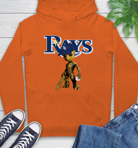 MLB Tampa Bay Rays Groot Guardians Of The Galaxy Baseball Hoodie 5