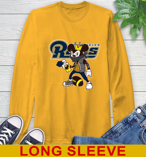 Los Angeles Rams NFL Football Mickey Peace Sign Sports Long Sleeve T-Shirt 3