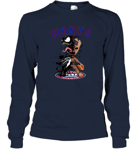 NFL New York Giants Football Venom Groot Guardians Of The Galaxy npU0NLBxJnQ long sleeve tee 14 95 151514 front navy