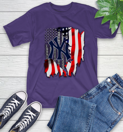 New York Yankees MLB Baseball American Flag T-Shirt 5