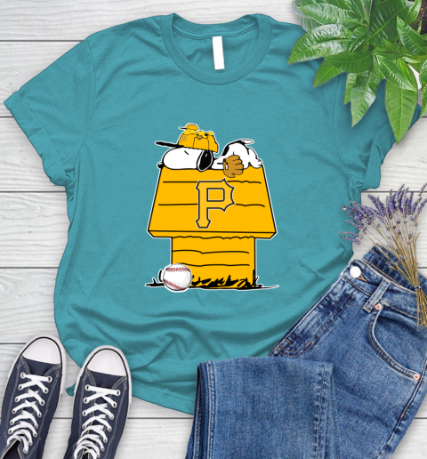 MLB Pittsburgh Pirates Snoopy Woodstock The Peanuts Movie Baseball T Shirt Women's T-Shirt 12