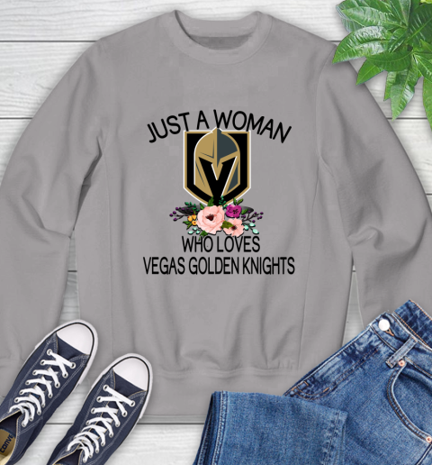 NHL Just A Woman Who Loves Vegas Golden Knights Hockey Sports Sweatshirt 3